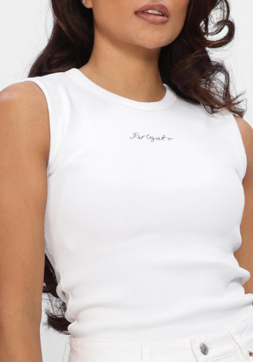 Witte AXEL ARIGATO Trui SCOOP RIBBED TANK - large