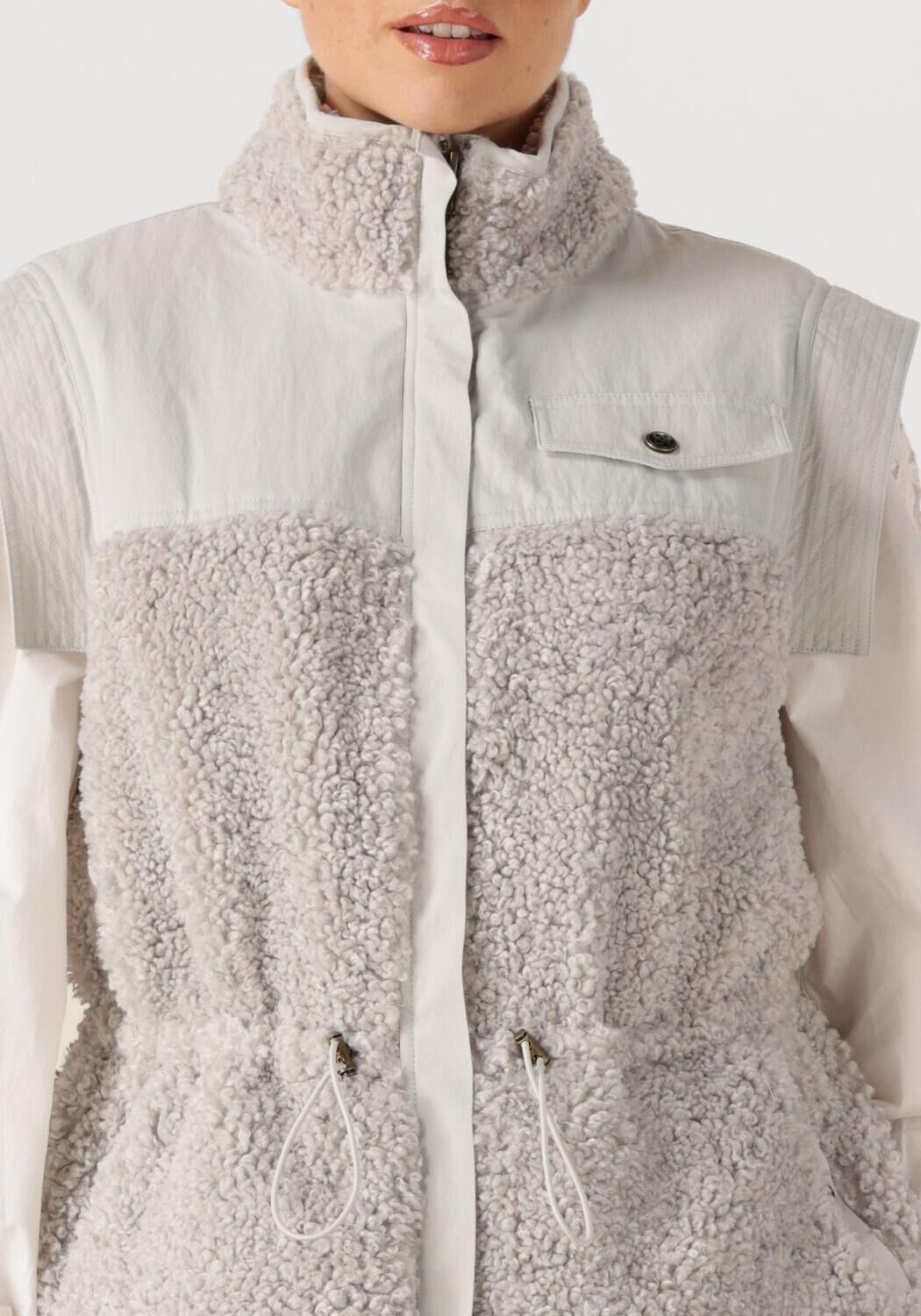 Witte ULLA JOHNSON Bodywarmer TARIET TEDDY FLEECE VEST - large