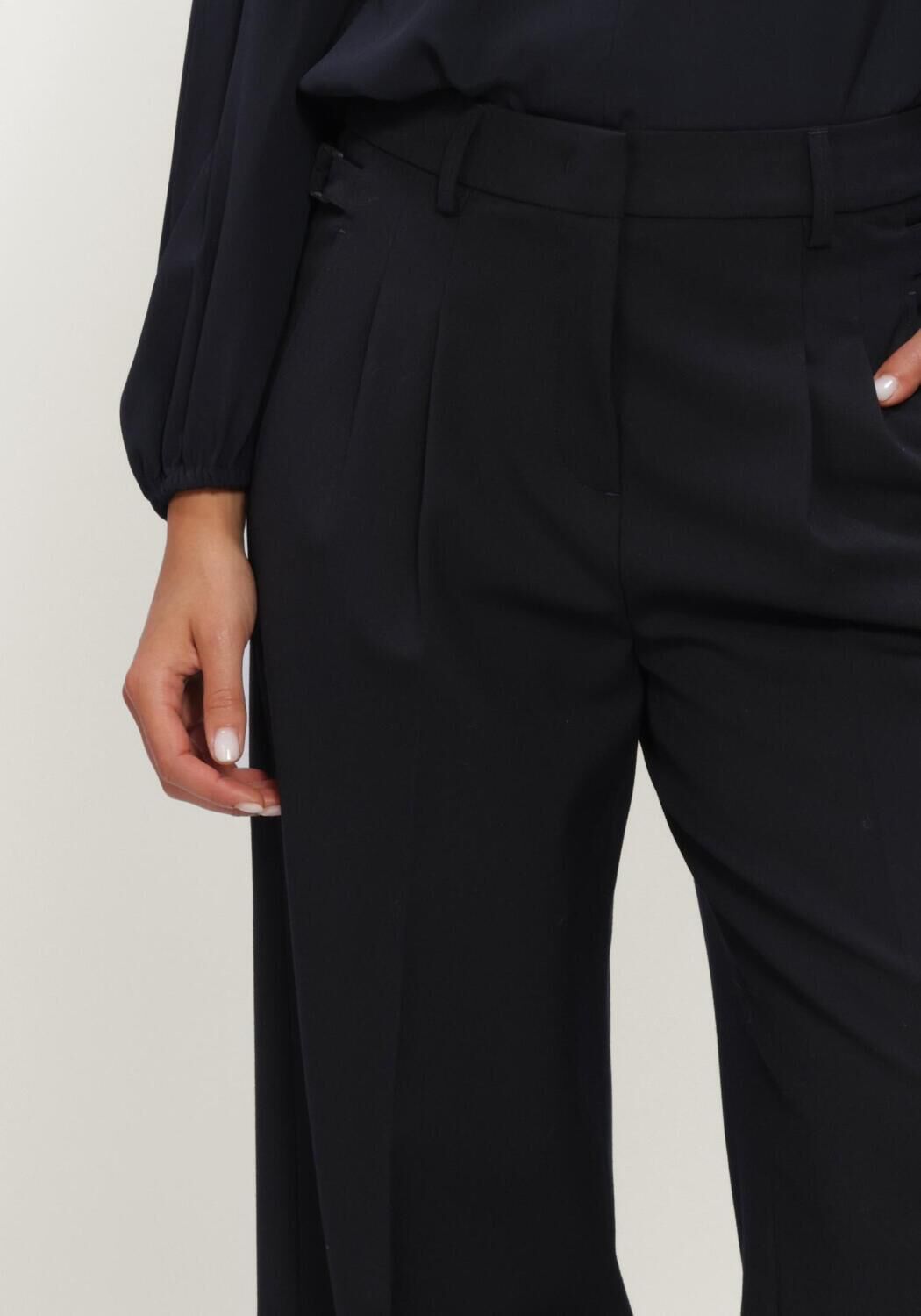 Donkerblauwe LUISA CERANO Wijde broek WIDELEG-PANTS AUS WOLL-MIX - large
