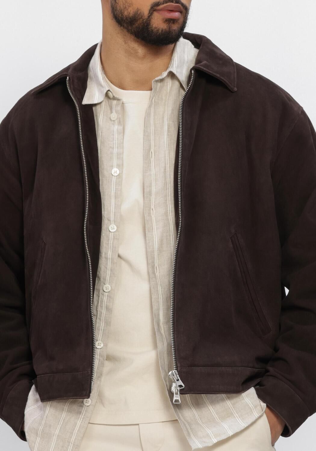 Zand NN.07 Leren jas PETRUS SUEDE 80030 - large