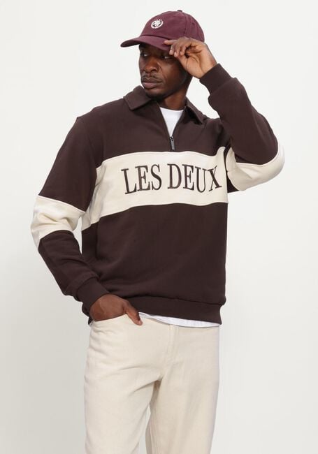 Bruine LES DEUX Sweater ZIPPER RUGBY SWEATSHIRT - large