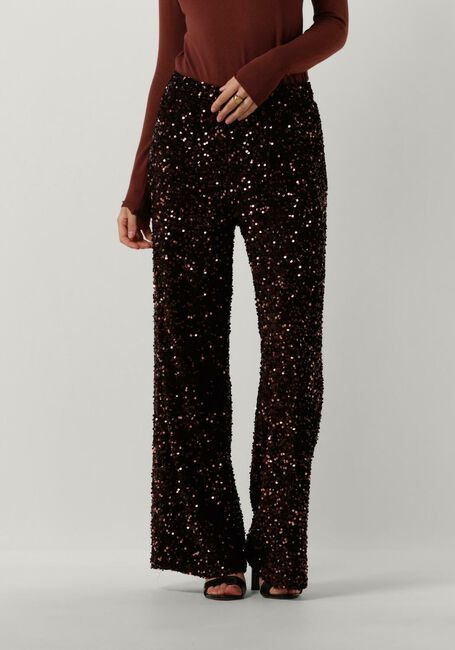 Rode SUMMUM Broeken PANTS SEQUINS VELOUR - large