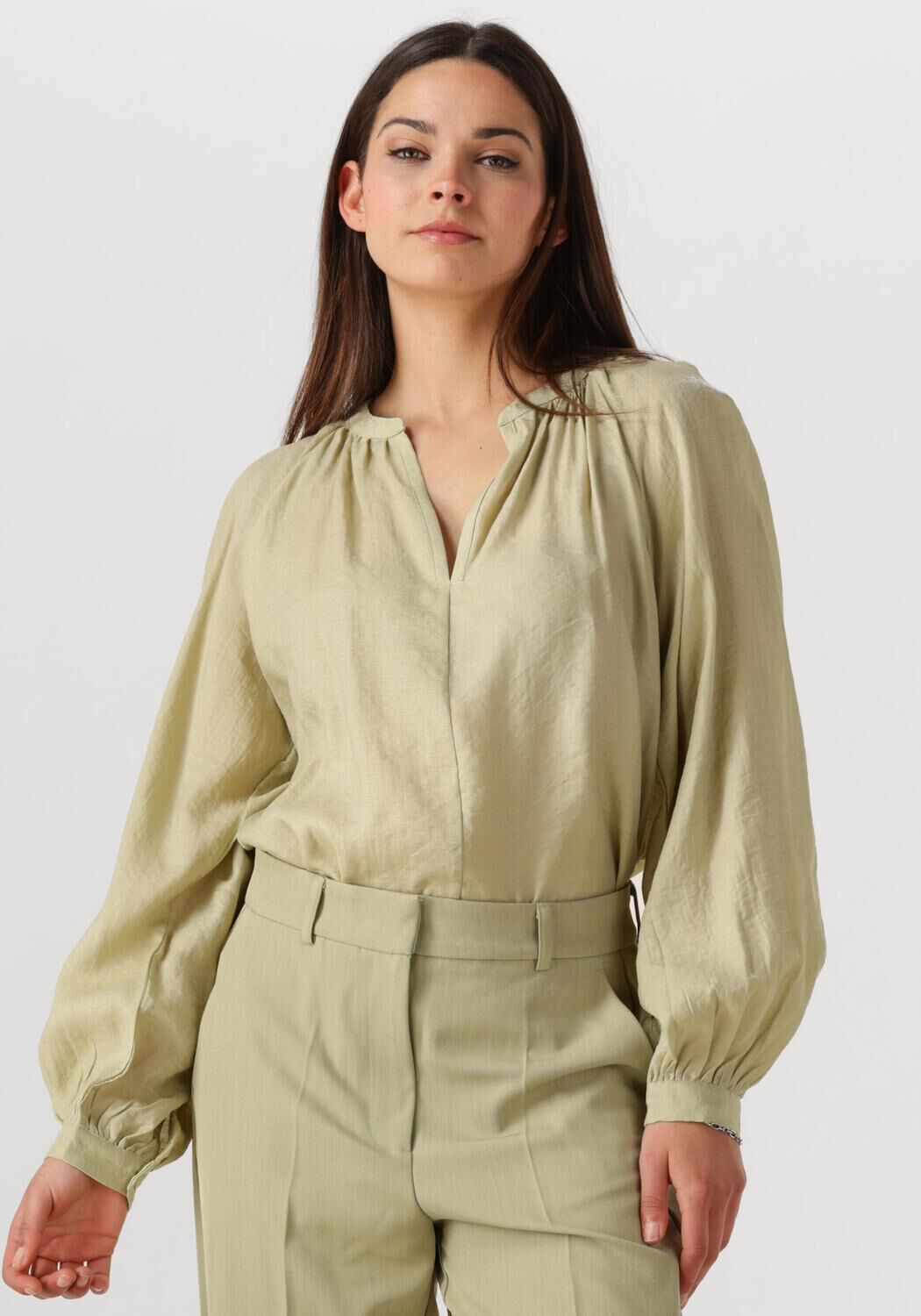 AAIKO Blouse Dames Alanza Shine Vis 511, Maat: L, Kleur: Groen