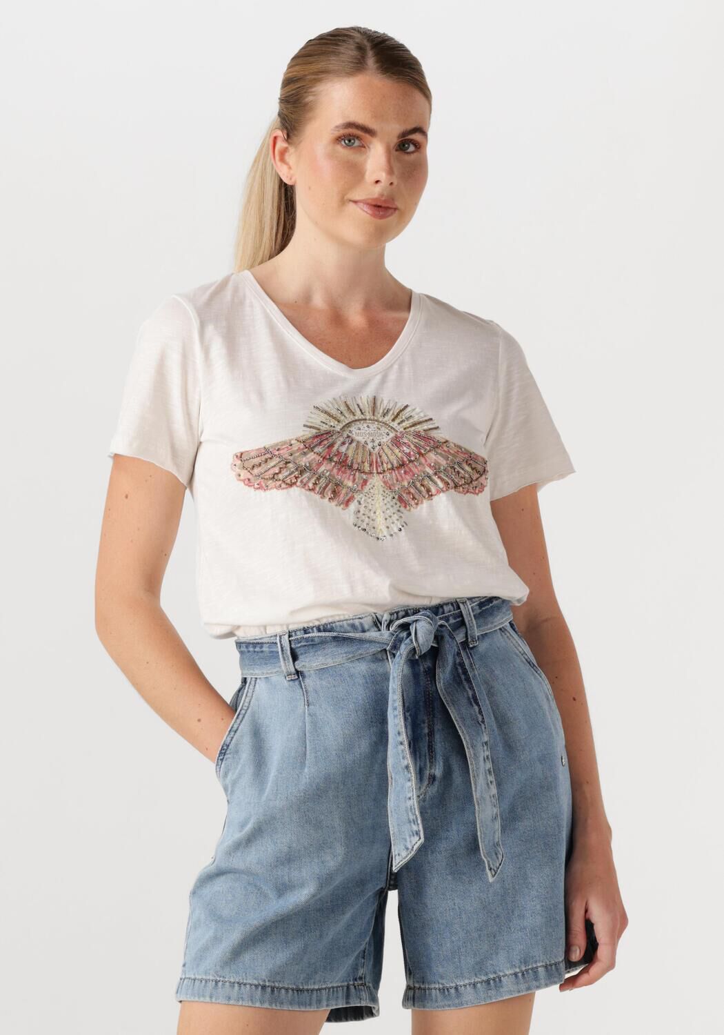 Mos Mosh T-Shirt Dames Nadine, Maat: S, Kleur: Wit afbeelding 1