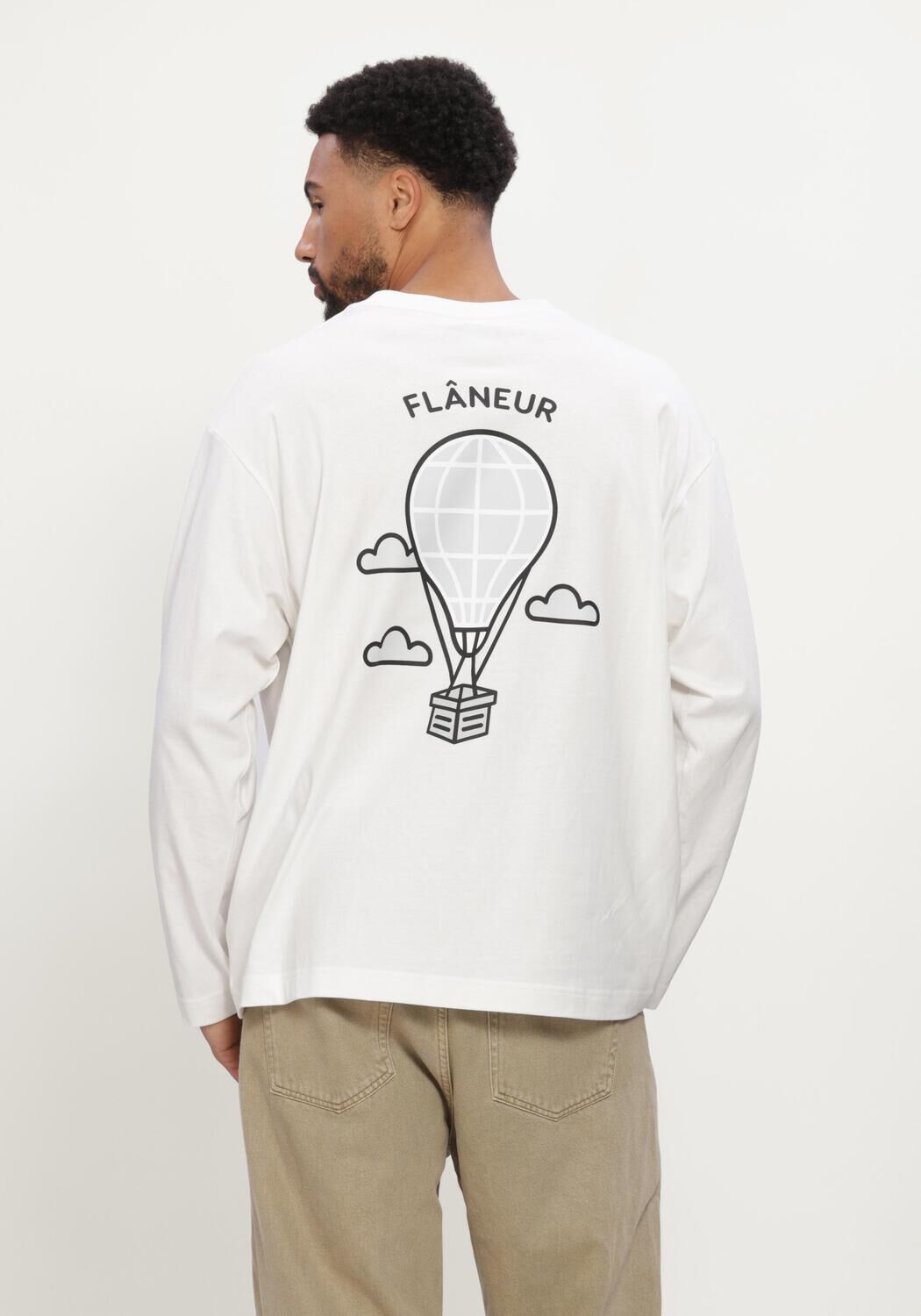 Witte FLANEUR T-shirt BALLOON LONG SLEEVE - large