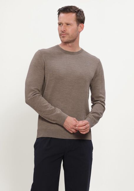 Bruine PROFUOMO Trui PULLOVER CREW NECK EXTRAFINE MERINO - large