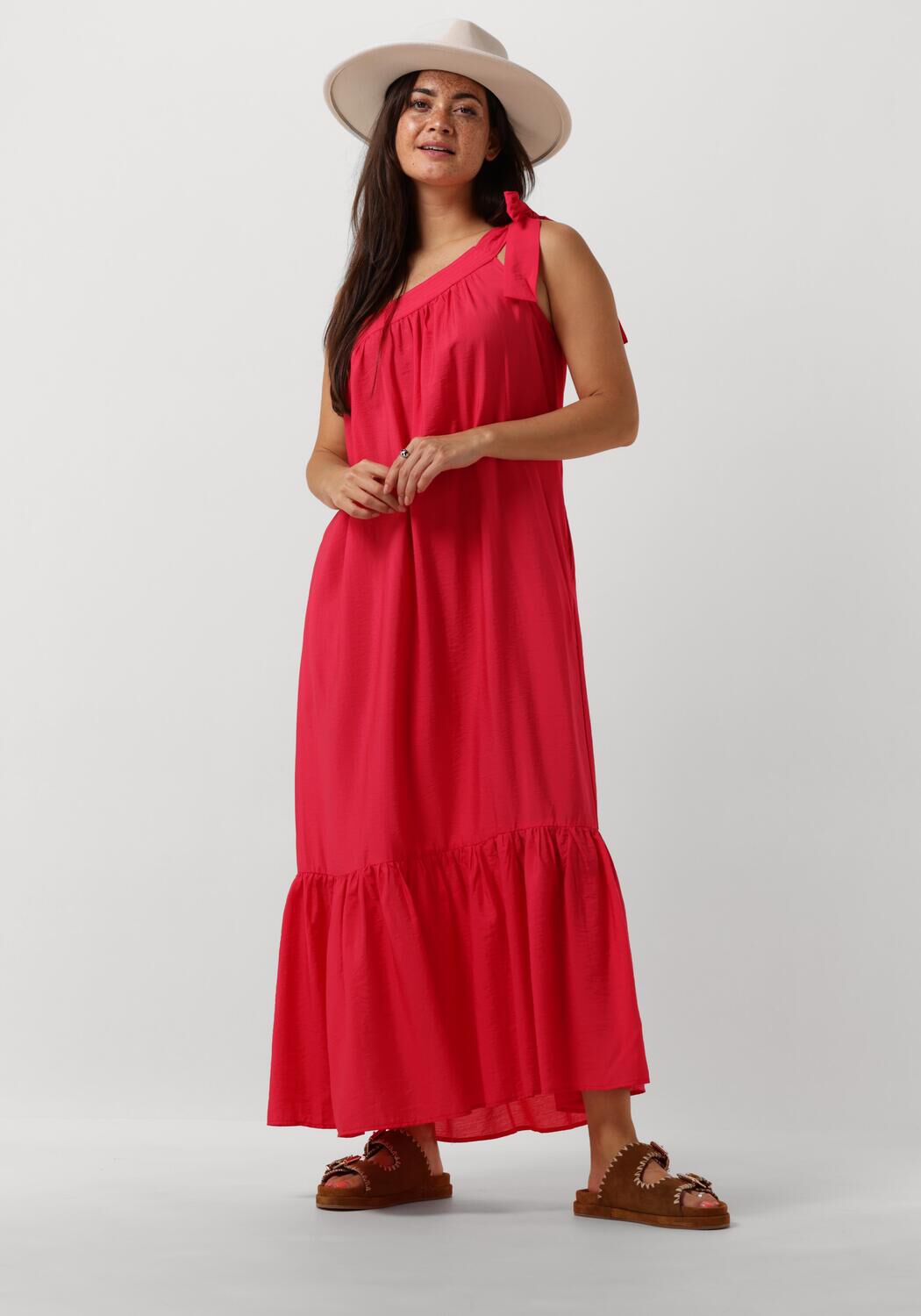 Co'Couture Maxi Jurk Dames Callum Asym Dress, Maat: L, Kleur: Roze