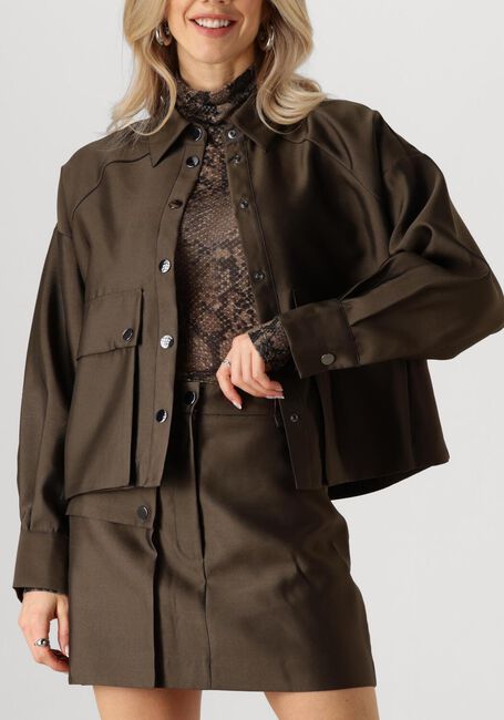 Khaki SECOND FEMALE Jack OREGON SHIRT - large