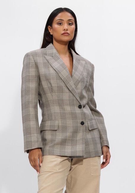 Beige ANINE BING Blazer ARETHA BLAZER -BROWN PLAID - large