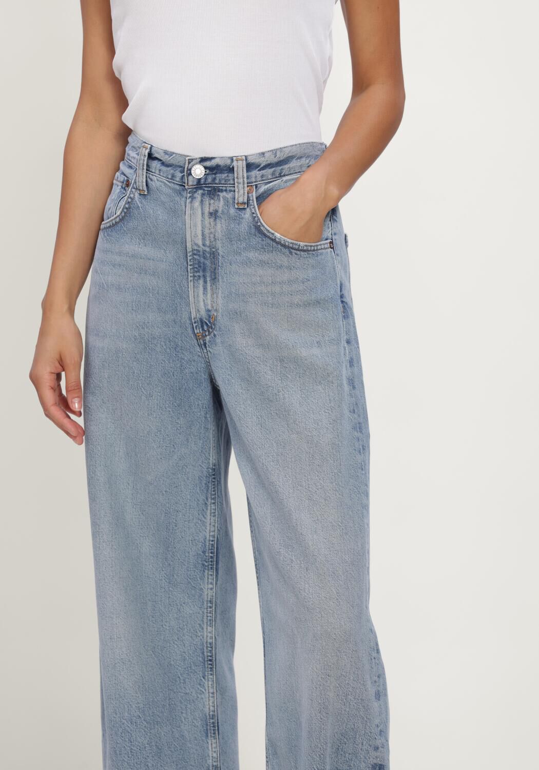 Blauwe AGOLDE Wide jeans LOW CURVE JEAN IN RESE - large