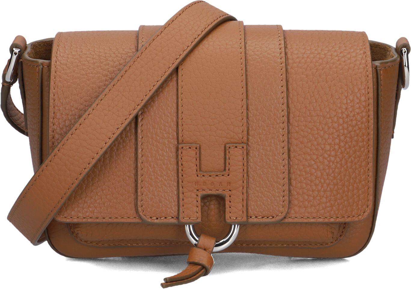 Hogan Hogan Schoudertas Dames H01x Flap Bag, Materiaal: Leer, Kleur: Cognac