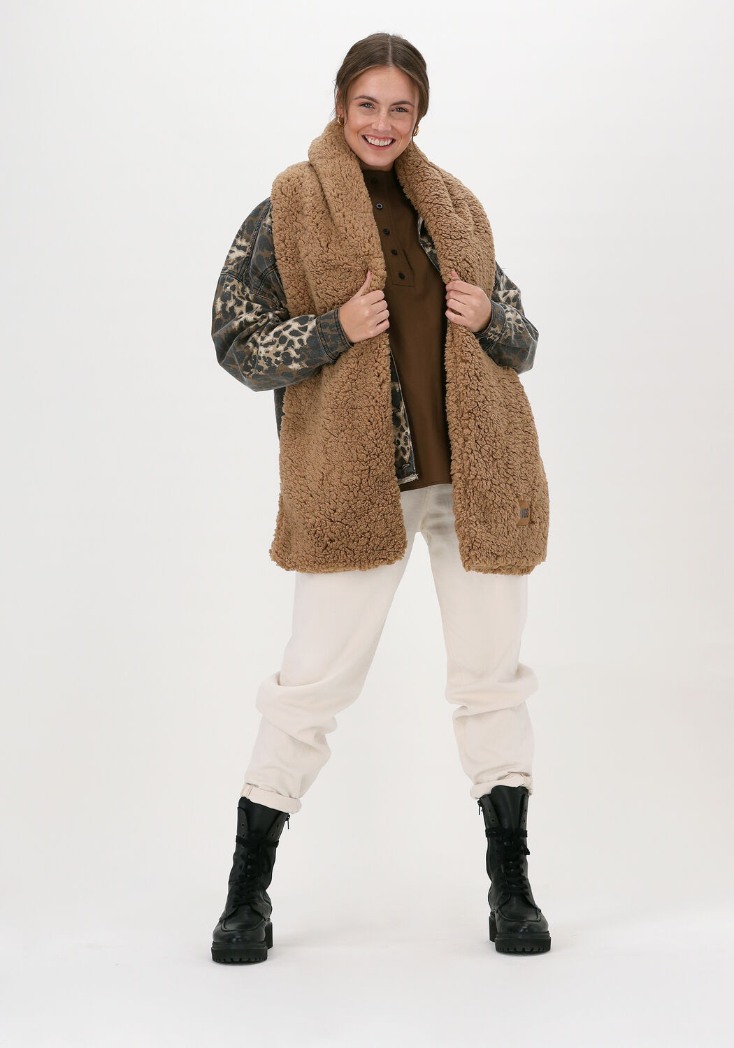 Camel UGG Sjaal SHERPA OVERSIZED SCARF - large