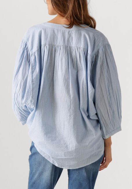 Lichtblauwe SUMMUM Blouses OVERSIZED BLOUSE MICRO STRIPE - large