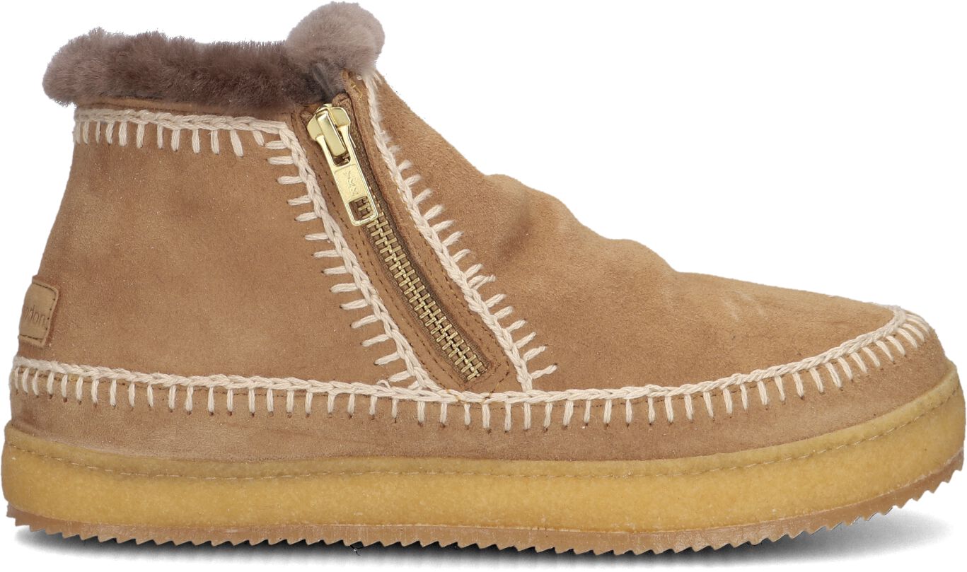 Laidbacklondon Vachtlaarzen Dames Setsu Low Crochet, Maat: 37, Materiaal: Suède, Kleur: Cognac