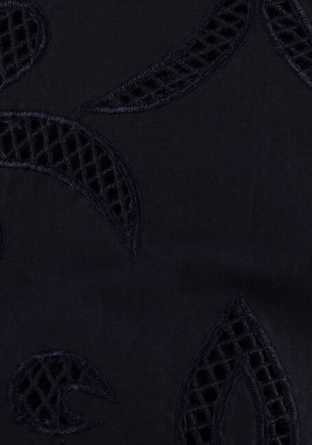 Donkerblauwe FORTE FORTE Pantalon LUNAMARIS EMBROIDERY CO POPLINE CROPPED PANTS - large