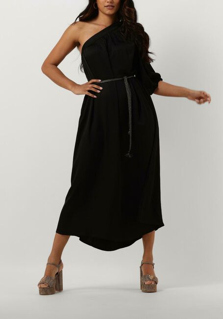 Zwarte SUMMUM Midi jurk DRESS QUINTY SILKY TOUCH - large