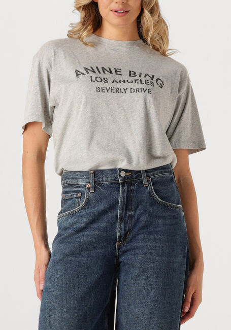 Grijze ANINE BING T-shirt COHEN TEE LOS ANGELS STENCIL - large