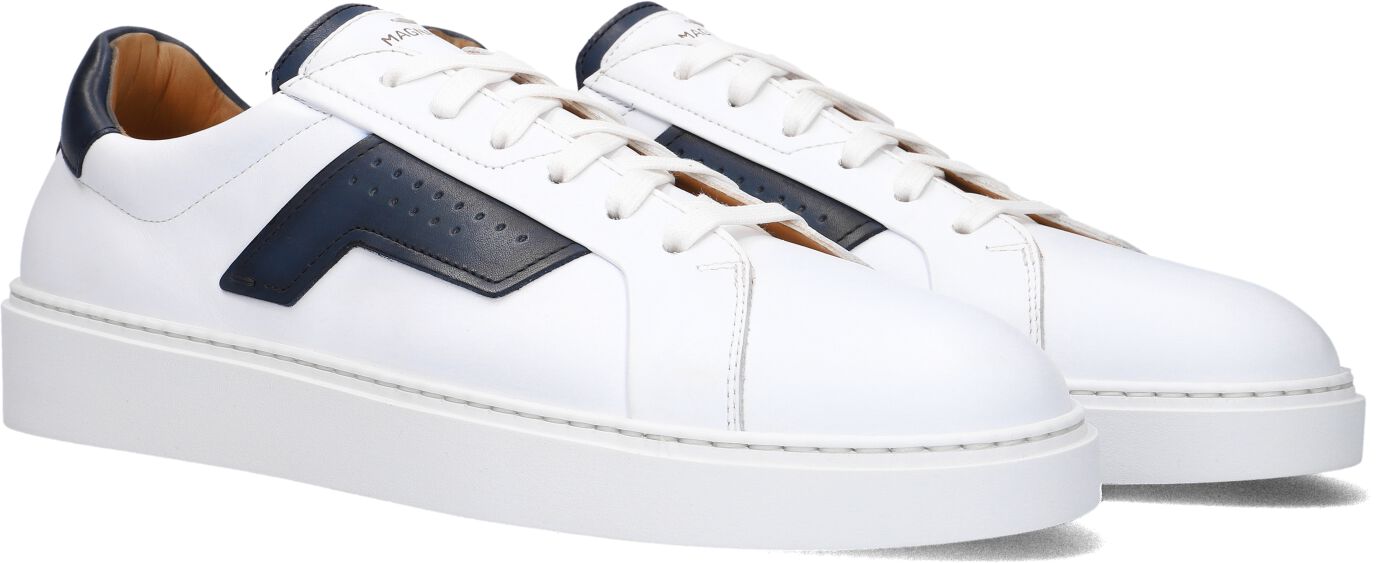 Magnanni Lage Sneakers Heren 25349, Maat: 43, Materiaal: Leer, Kleur: Wit