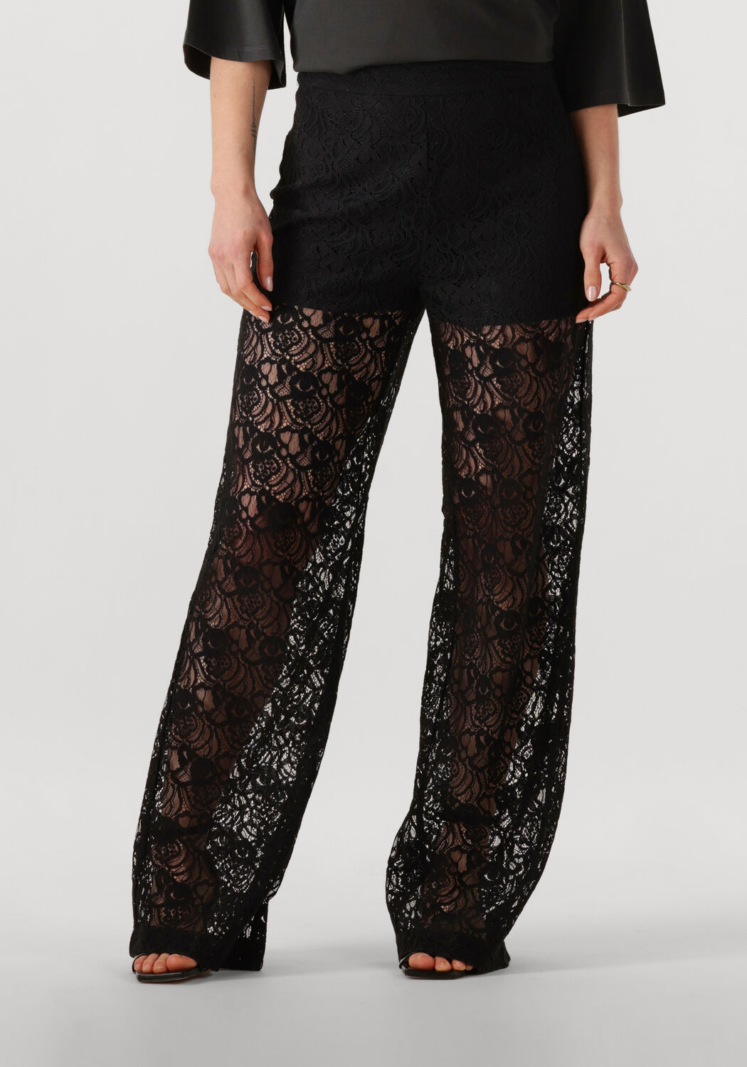Co'Couture Pantalon Dames Leroycc Lace Ll Pant, Maat: L, Kleur: Zwart