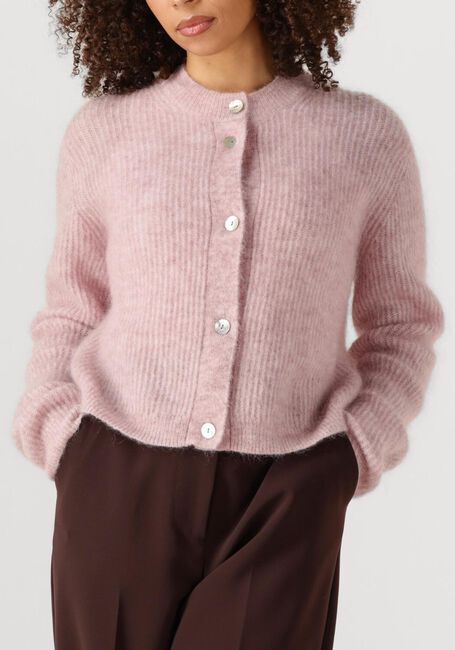 Roze SECOND FEMALE Trui ANDREA KNIT RIB LS CARDIGAN - large