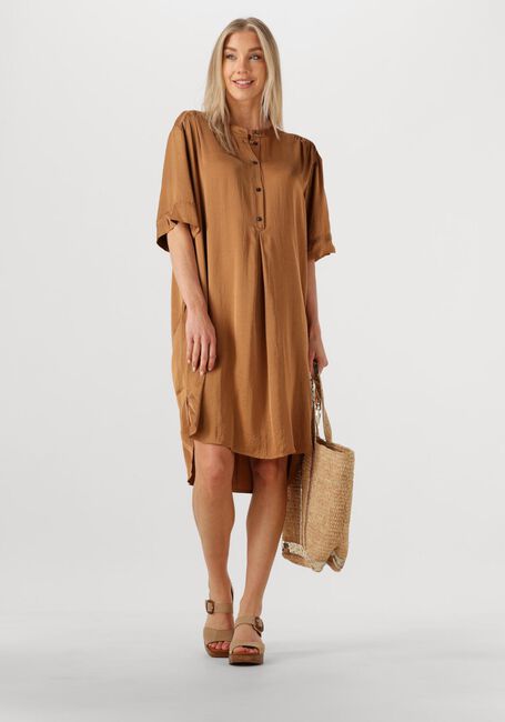 Bruine SUMMUM Midi jurk DRESS SILKY TOUCH - large