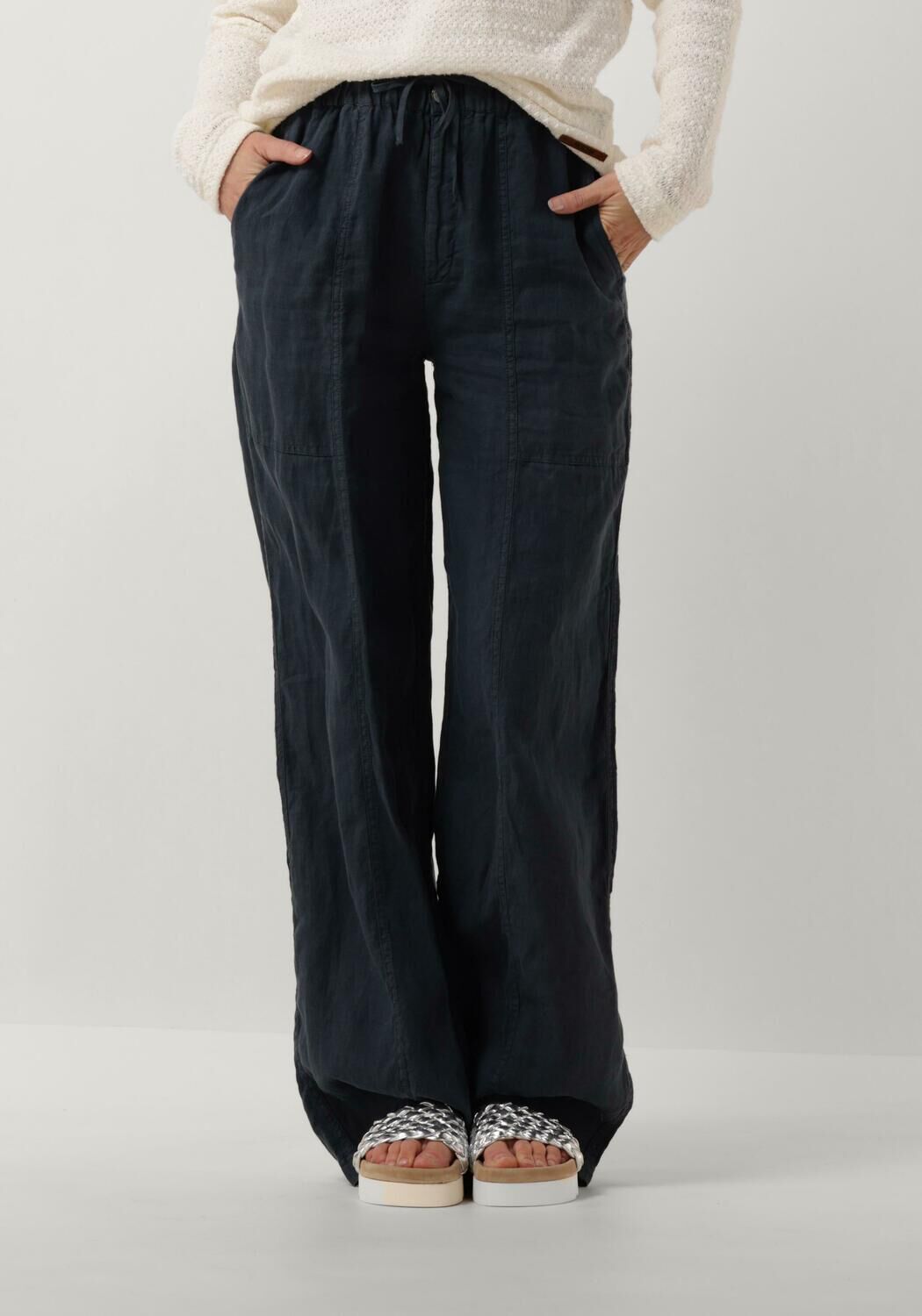 Donkerblauwe MOSCOW Wijde broek 94 02 POMALIE Assem