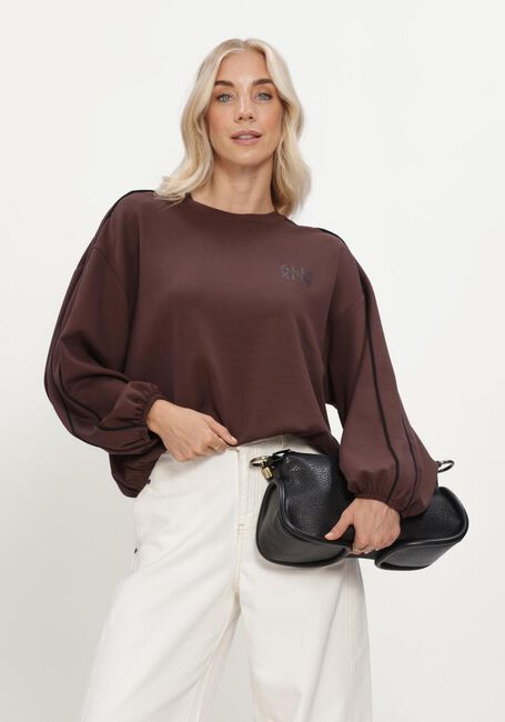 Bruine ALIX THE LABEL Truien/vesten LADIES KNITTED PIPING SWEATER - large