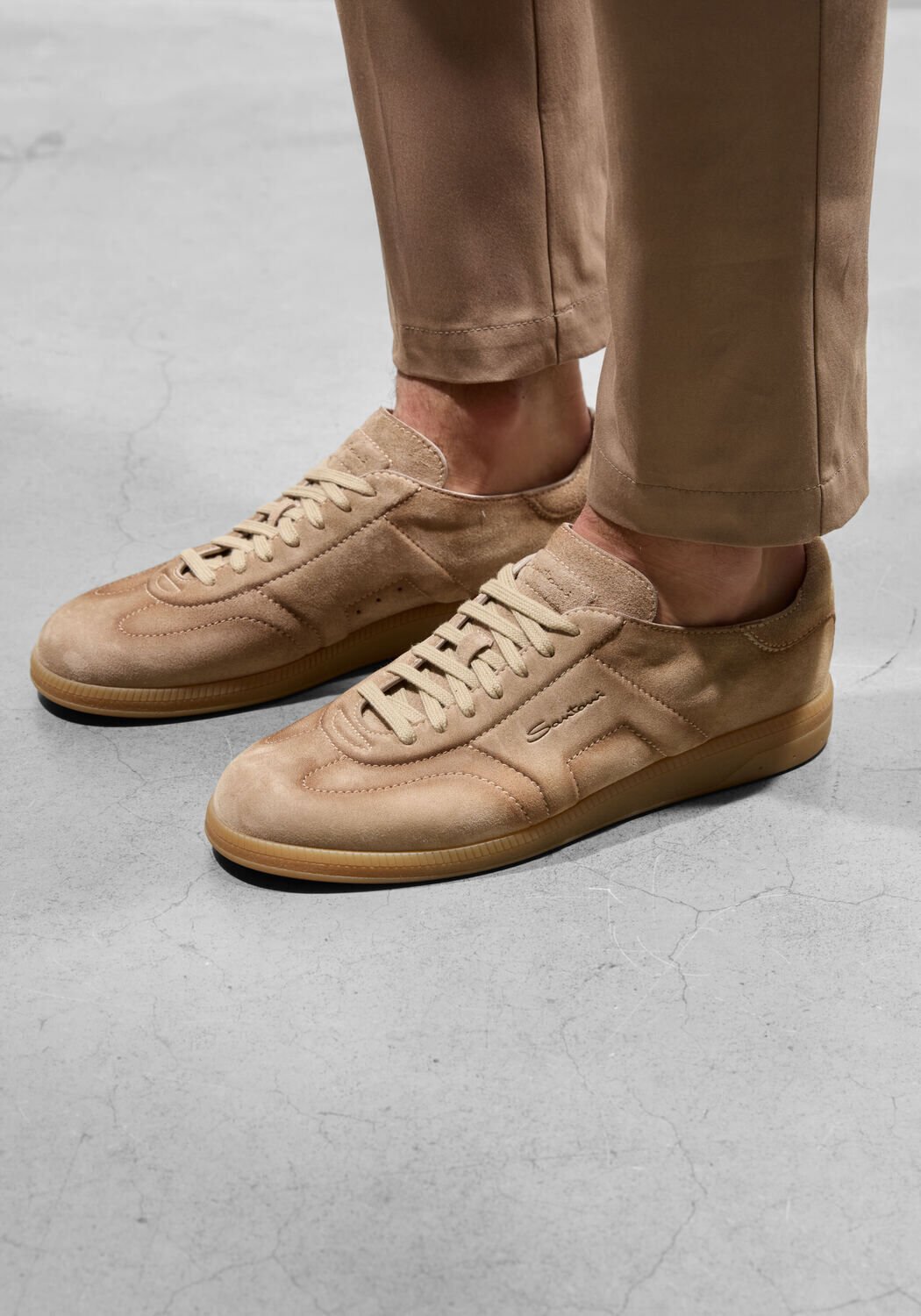 Camel SANTONI Lage sneakers OLY CUBE - medium