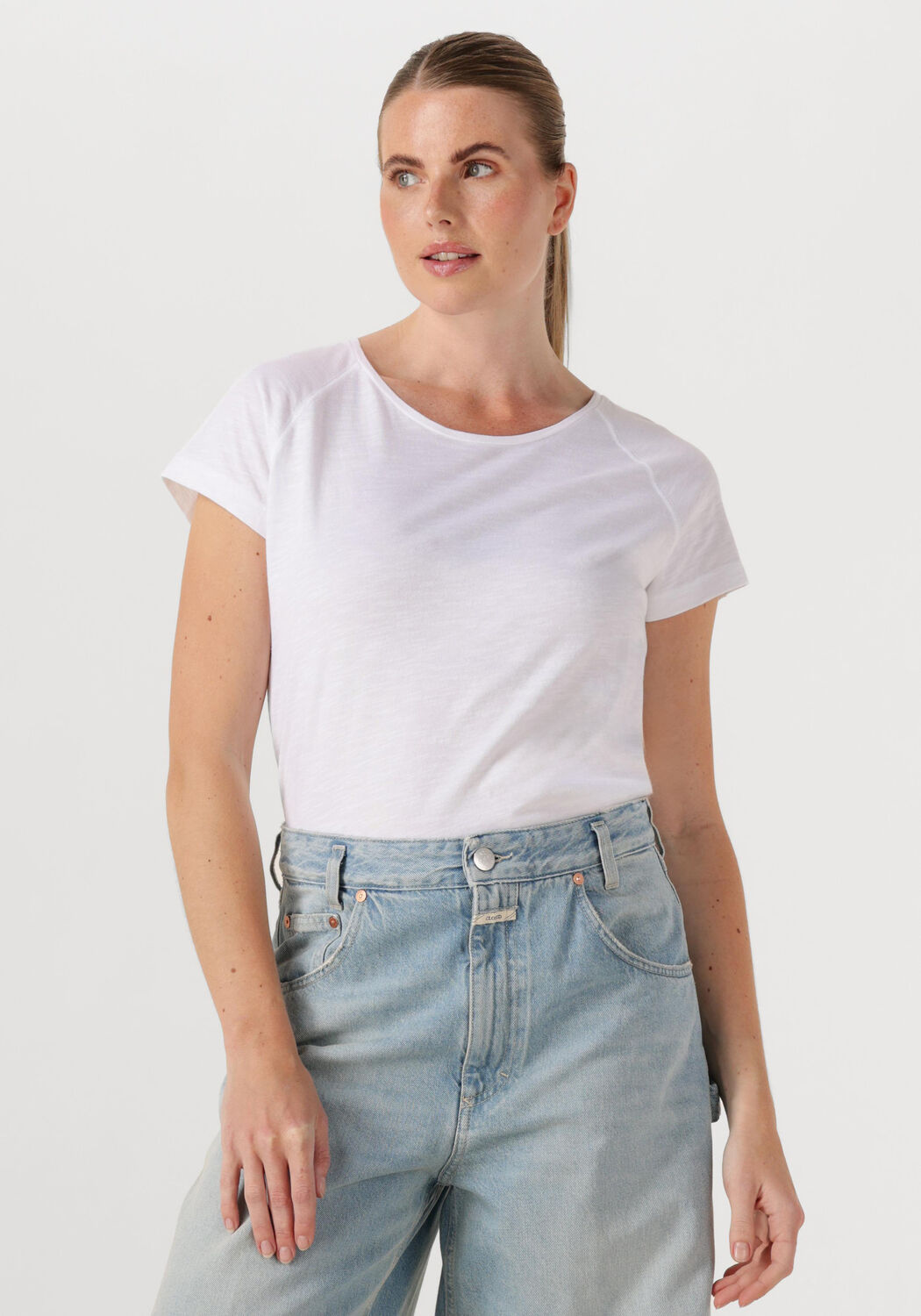Closed T-Shirt Dames T-shirt Raglan, Maat: L, Kleur: Wit afbeelding 1