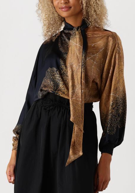 Bruine SUMMUM Blouses BOW TIE TOP BORDER PRINT - large