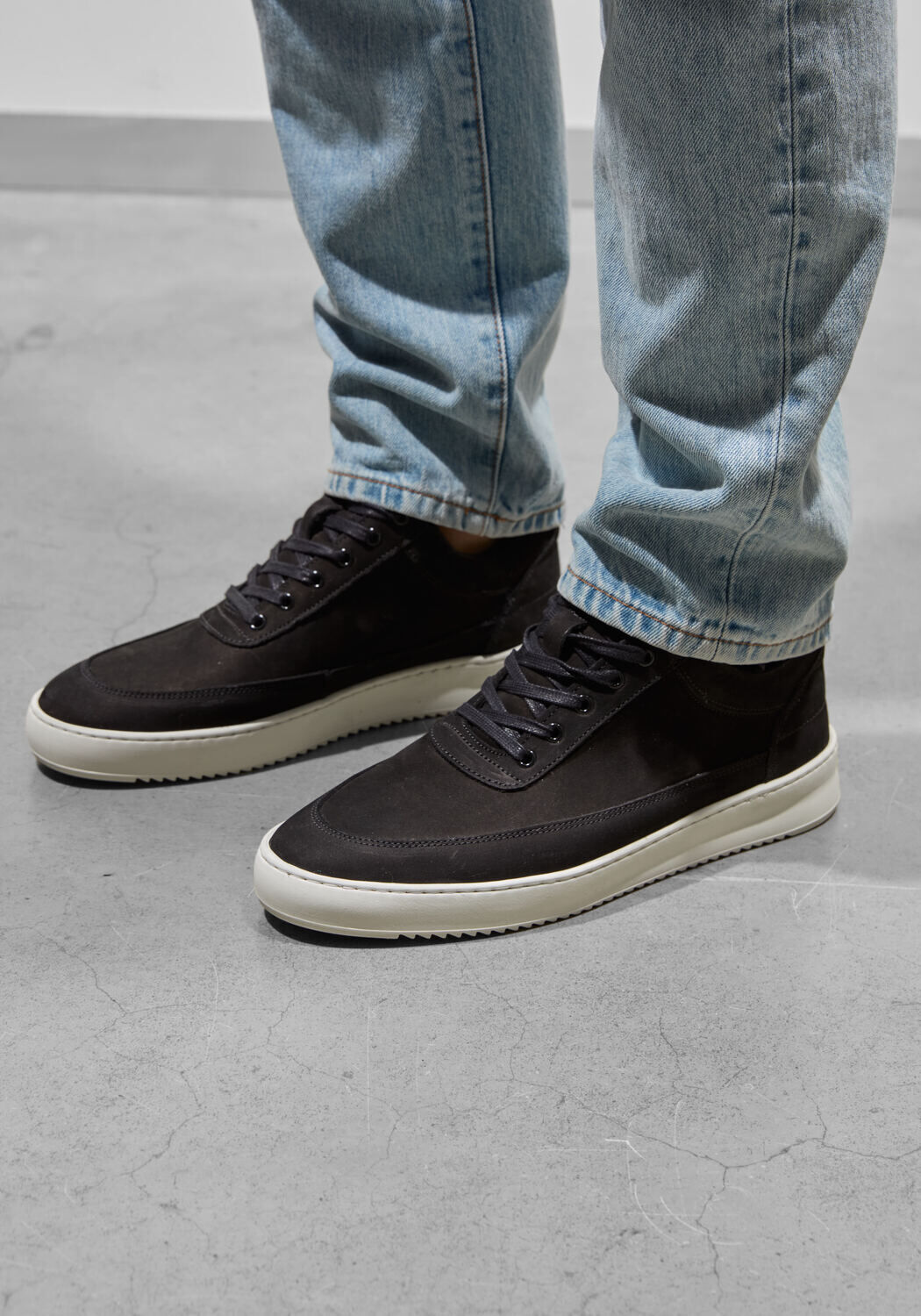 Zwarte FILLING PIECES Lage sneakers LOW TOP RIPPLE NUBUCK - medium
