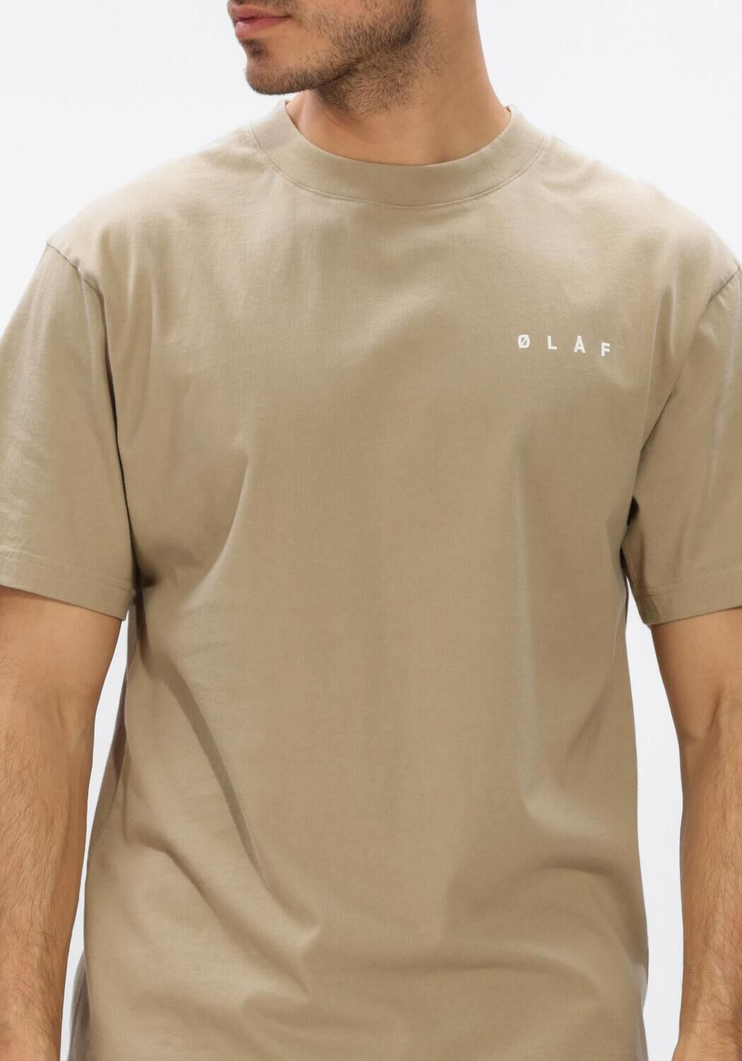 Beige OLAF HUSSEIN T-shirt TAPED MONOGRAM SS TEE - large