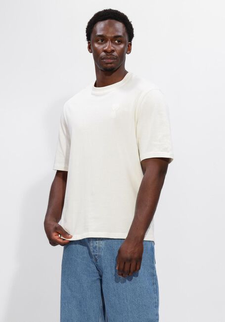 Ecru AMI PARIS T-shirt SMALL EMBOSSED AMI DE COEUR TSHIRT - large