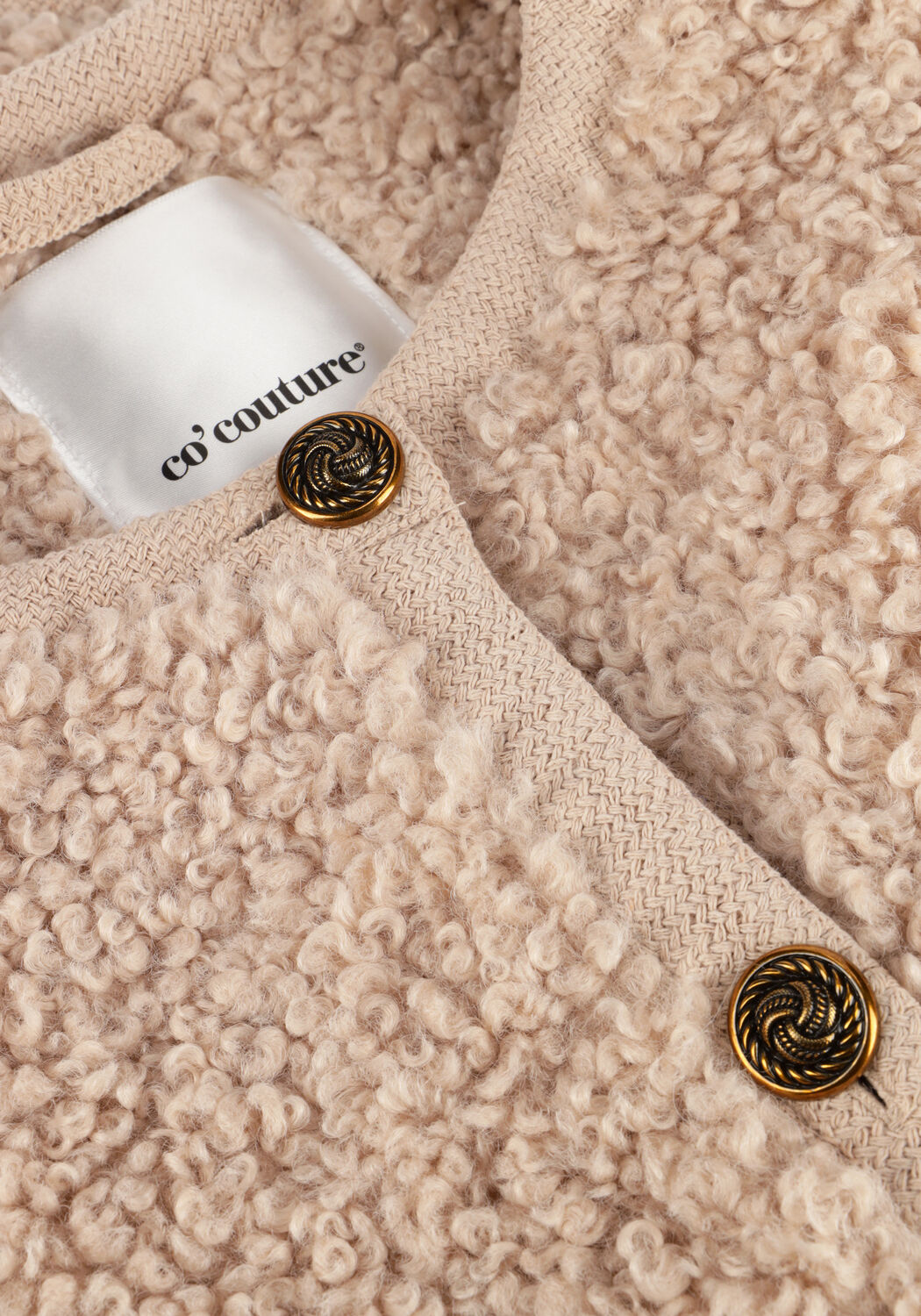 Ecru CO'COUTURE Jack NEW TIMMY TEDDY JACKET - large