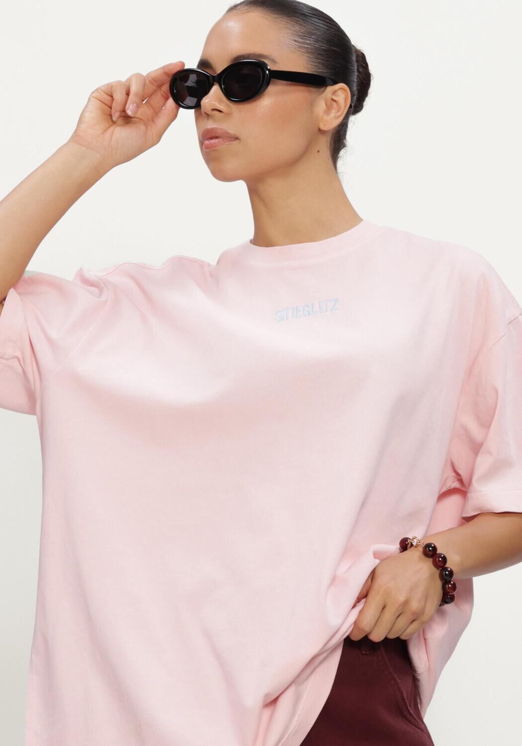 Roze STIEGLITZ Tops & T-shirts BASIC WORN-OUT OVERSIZED T-SHIRT - large