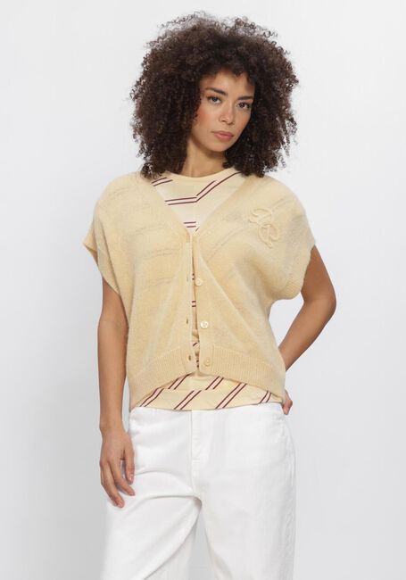 Butter yellow DANTE6 Top ZYRA SHORT SLEEVE CARDIGAN - large