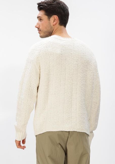 Witte OLAF HUSSEIN Trui TEXTURED BOXY KNITTED CREWNECK - large