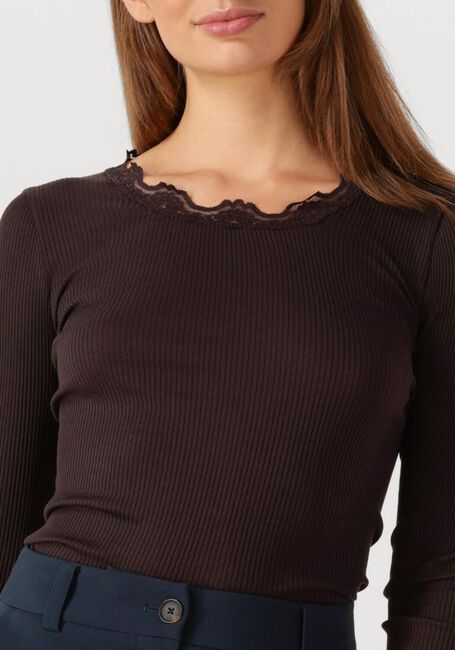 Bruine ROSEMUNDE Top BABETTE SILK T-SHIRT LACE - large