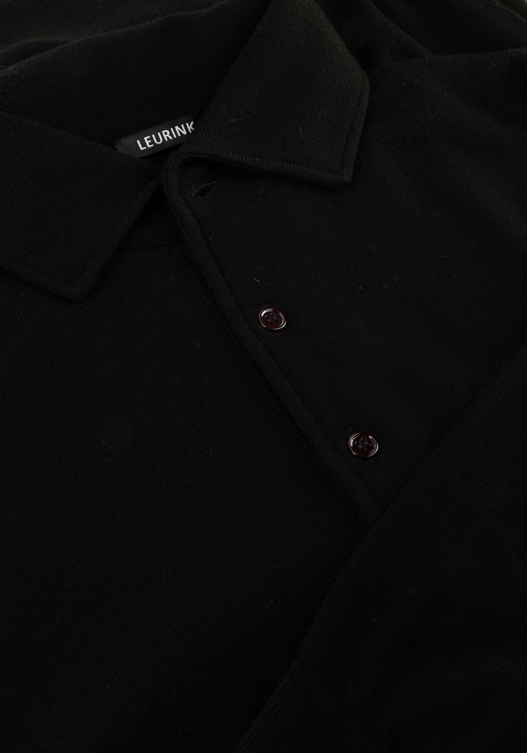 Zwarte LEURINK KNIT Polo POLO HIDDEN BUTTON DOWN - large