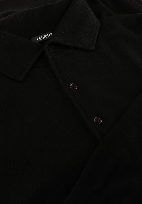 Zwarte LEURINK KNIT Polo POLO HIDDEN BUTTON DOWN - large