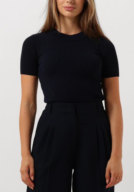 Donkerblauwe HERSKIND T-shirt DOOFY KNIT BLOUSE - large