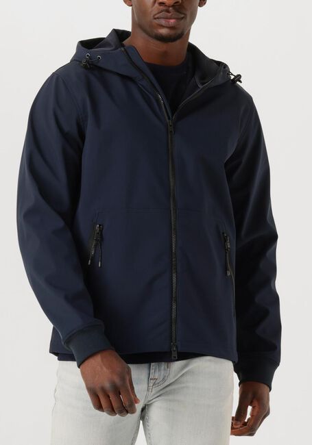 Donkerblauwe WOOLRICH Jack SOFTSHELL FULL ZIP HOODIE - large