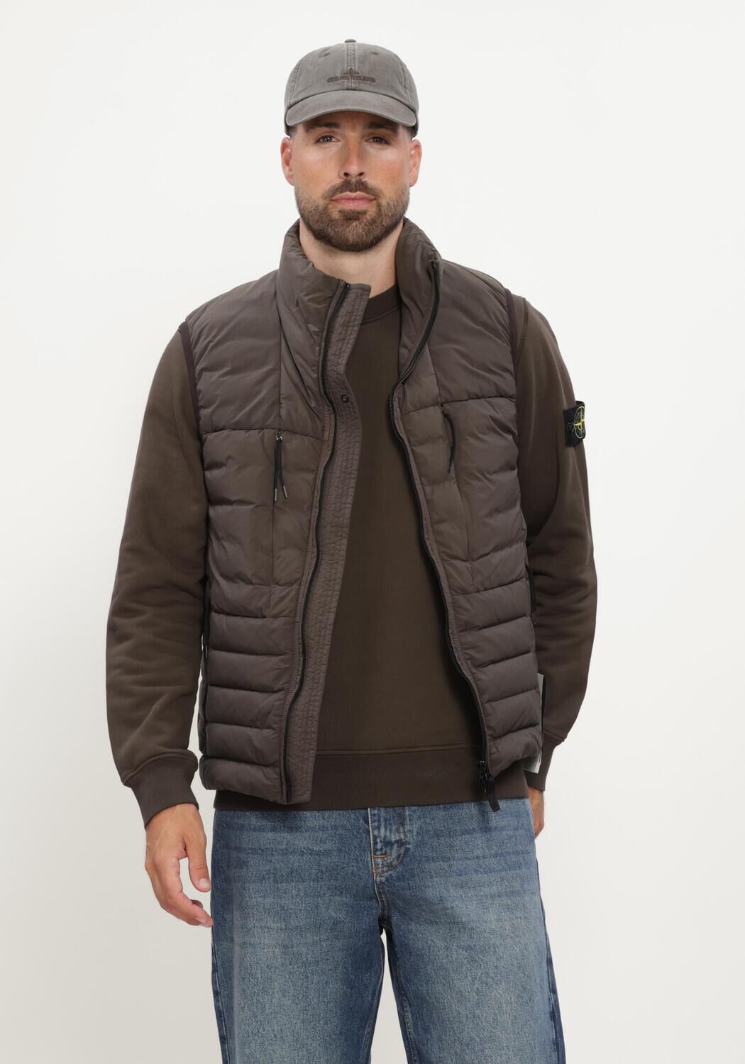 Taupe STONE ISLAND Bodywarmer VEST S0183 - large