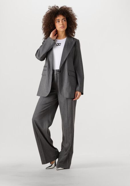Donkergrijze CO'COUTURE Pantalon IDACC PIN WIDE LONG PANT - large