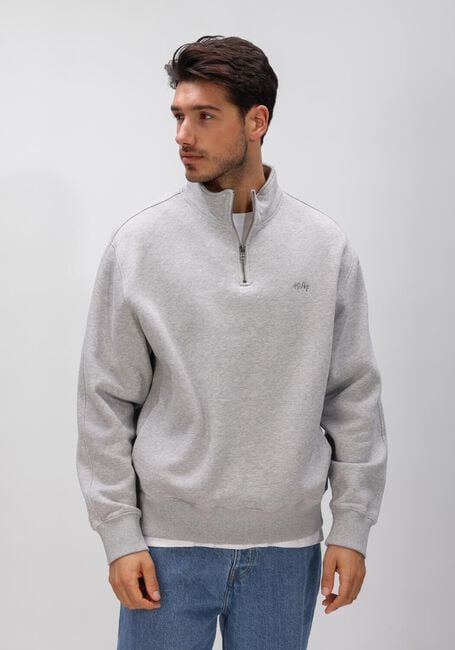 Grijze OLAF HUSSEIN Trui SIGNATURE ZIP MOCK - large