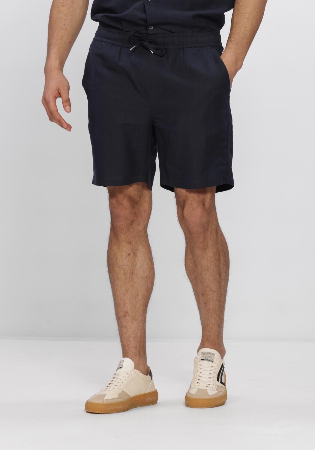 Blauwe WAHTS Korte broek CARL LINEN COTTON - large