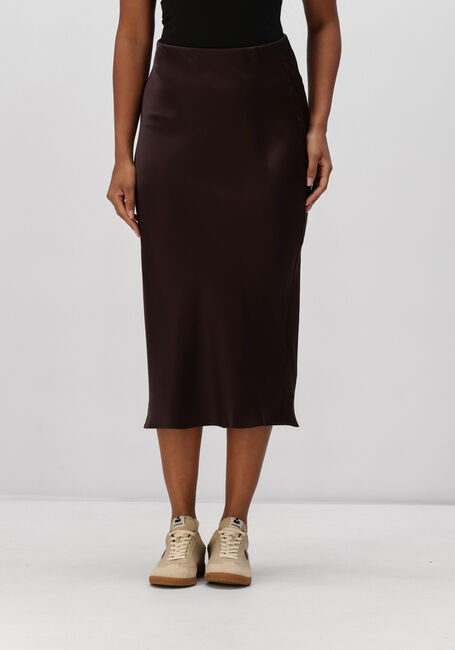 Bruine ANINE BING Broeken BAR SILK SKIRT - DEEP BROWN - large