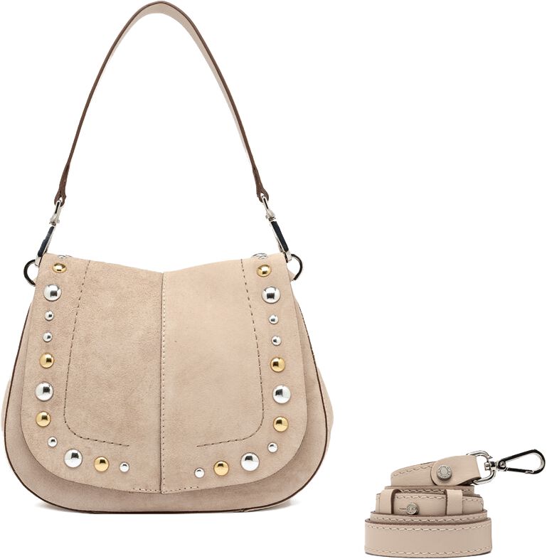Gianni Chiarini Gianni Chiarini Schoudertas Dames Helana Round, Materiaal: Suède, Kleur: Beige