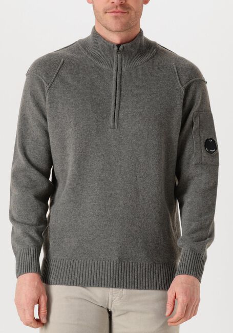 Grijze CP COMPANY Trui KNITWEAR POLO COLLAR IN LAMBSWOOL GRS - large
