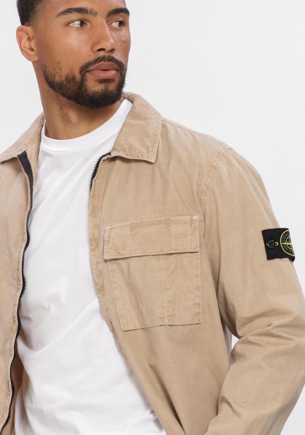 Beige STONE ISLAND Overshirt SHIRTS S00WN - large